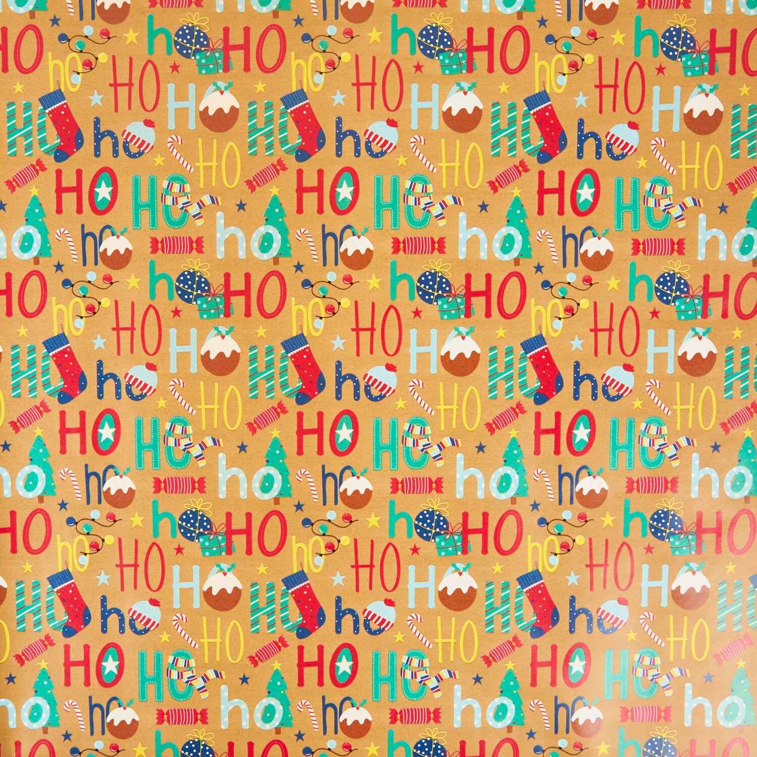 Kraft Slogan Gift Wrap 8m - Brown Image 2