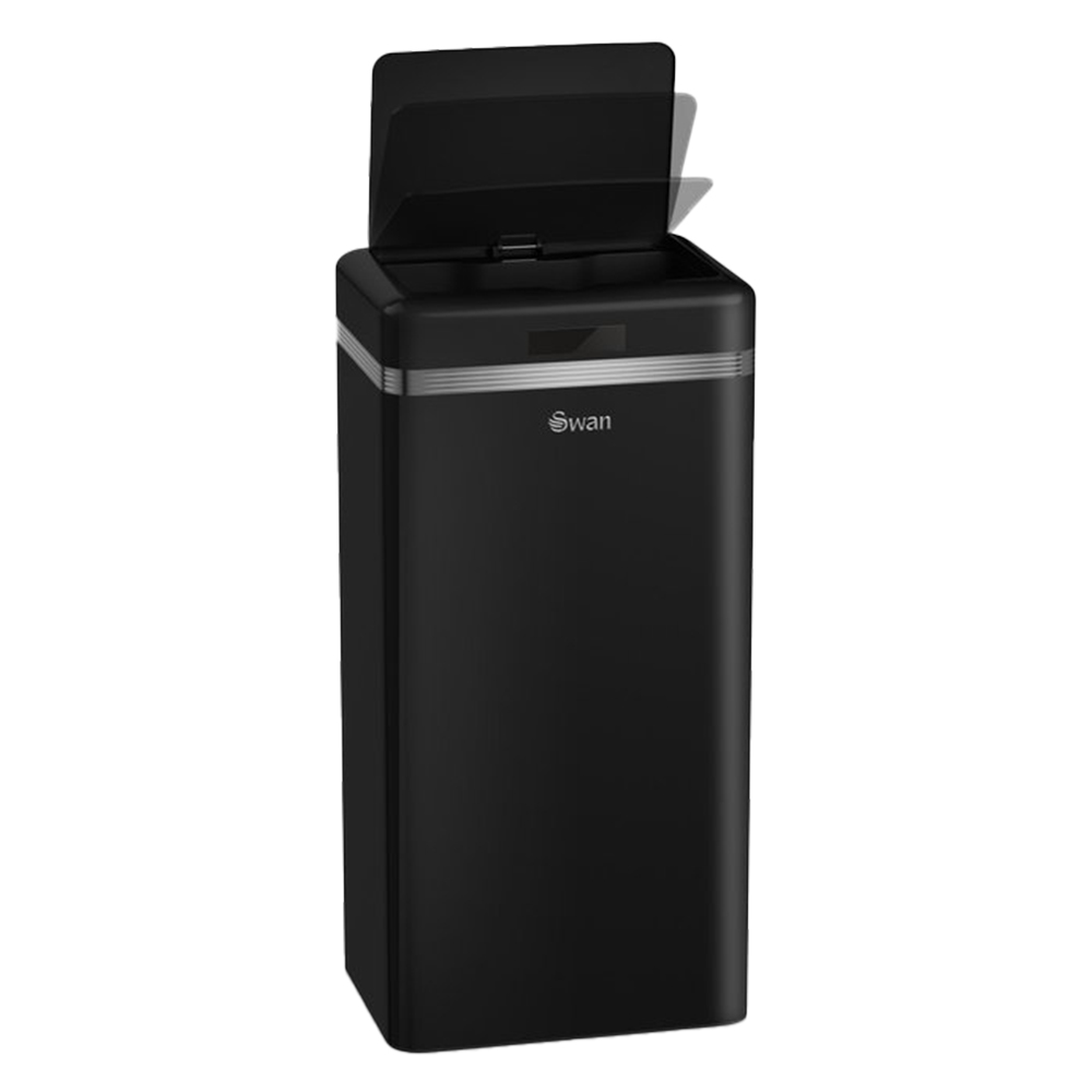 Swan Retro Square Black Sensor Bin 45L Image 1