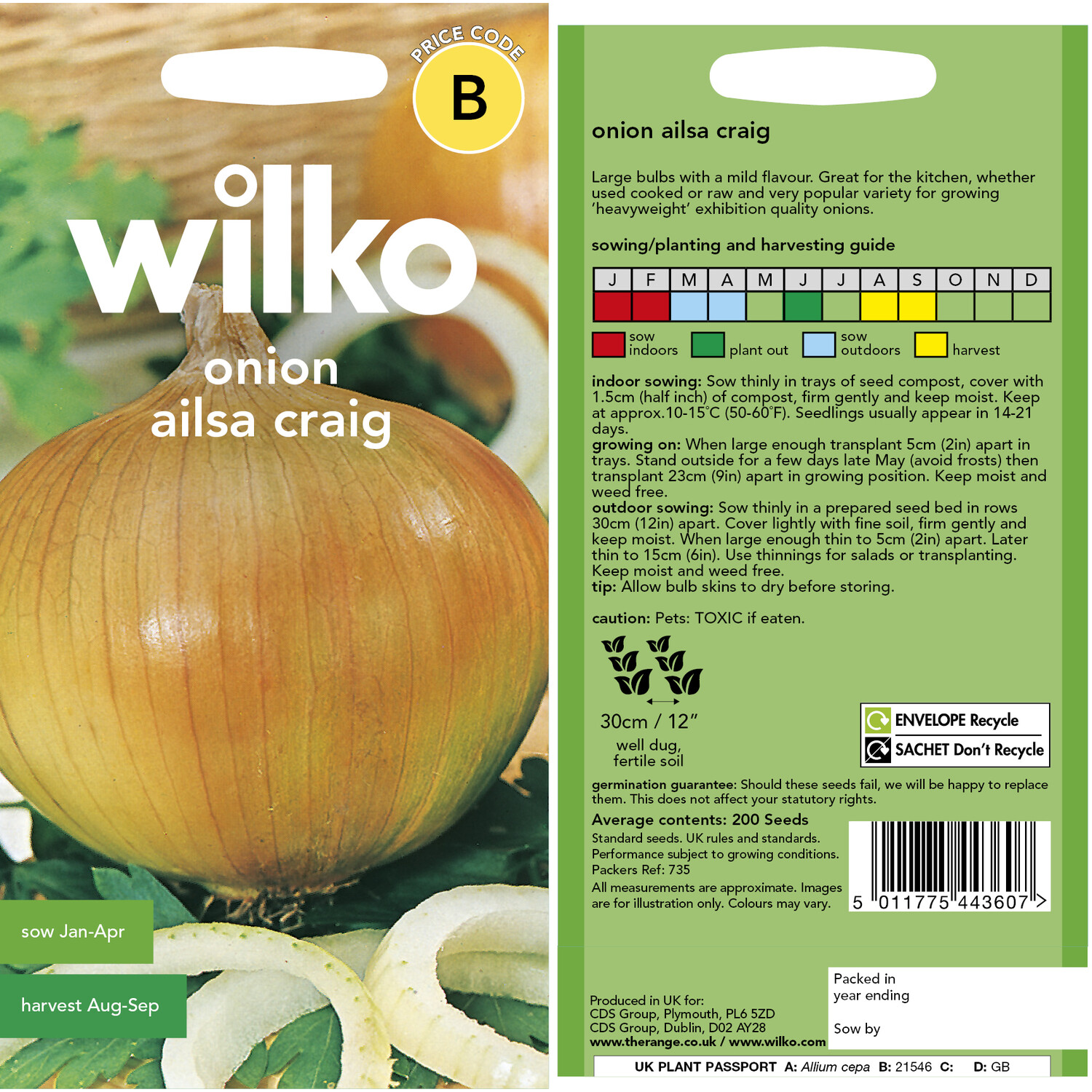 Wilko Ailsa Craig Onion Seeds Image 3