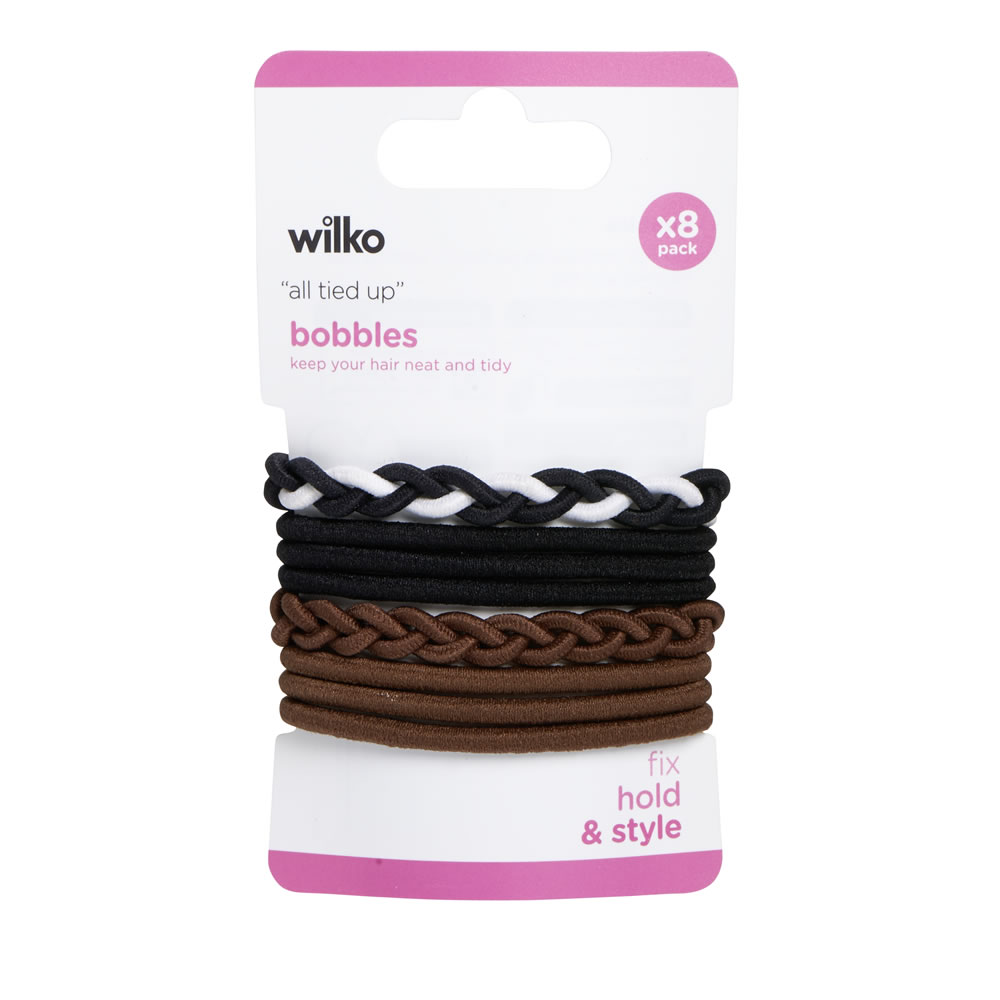 Wilko Braided Hair Bobbles 8 pack Image