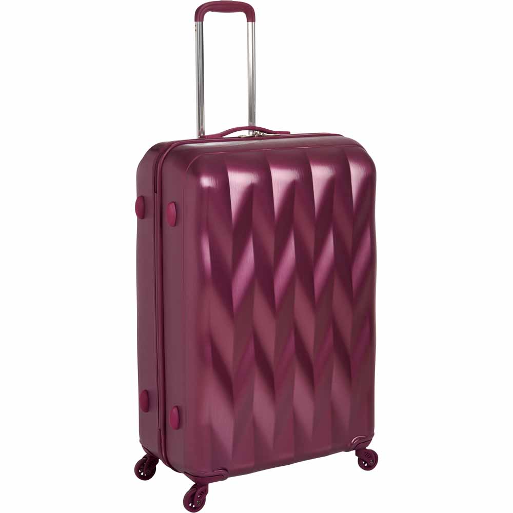Wilko Zig Zag Suitcase Berry 30 inch Wilko