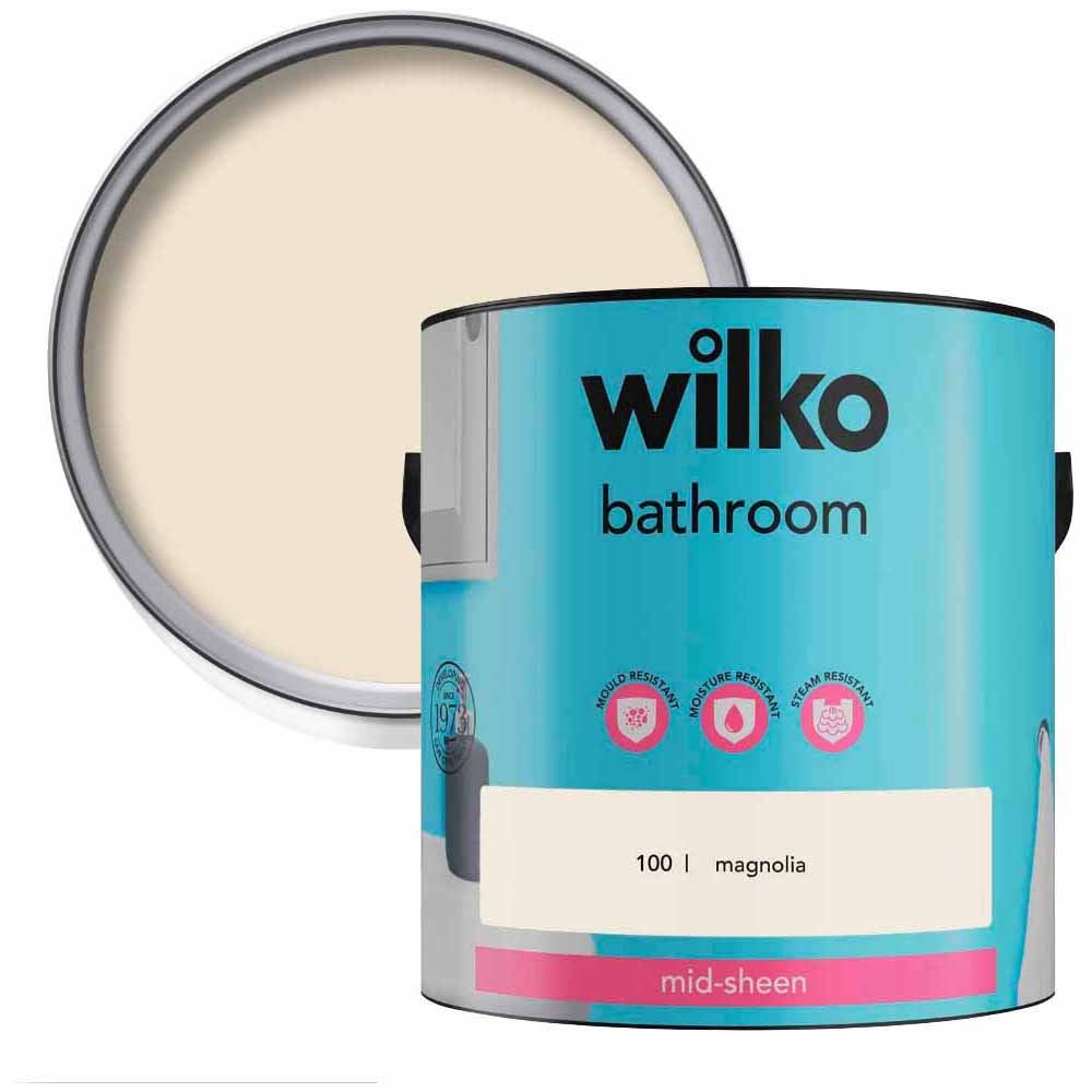 Wilko Bathroom Magnolia and Pure Brilliant White Paint Bundle Image 2