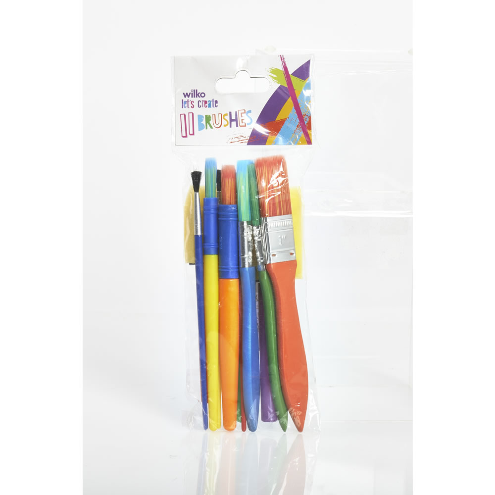 Wilko Paint Brushes Assorted Sizes 11 Pack Image 2