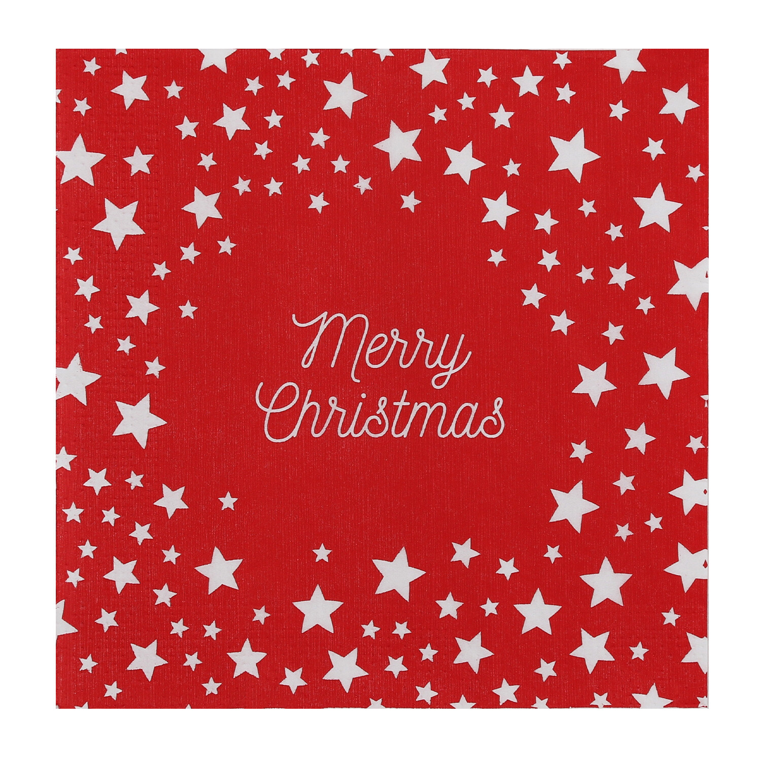 Red Merry Christmas Star Paper Napkin 20 Pack Image