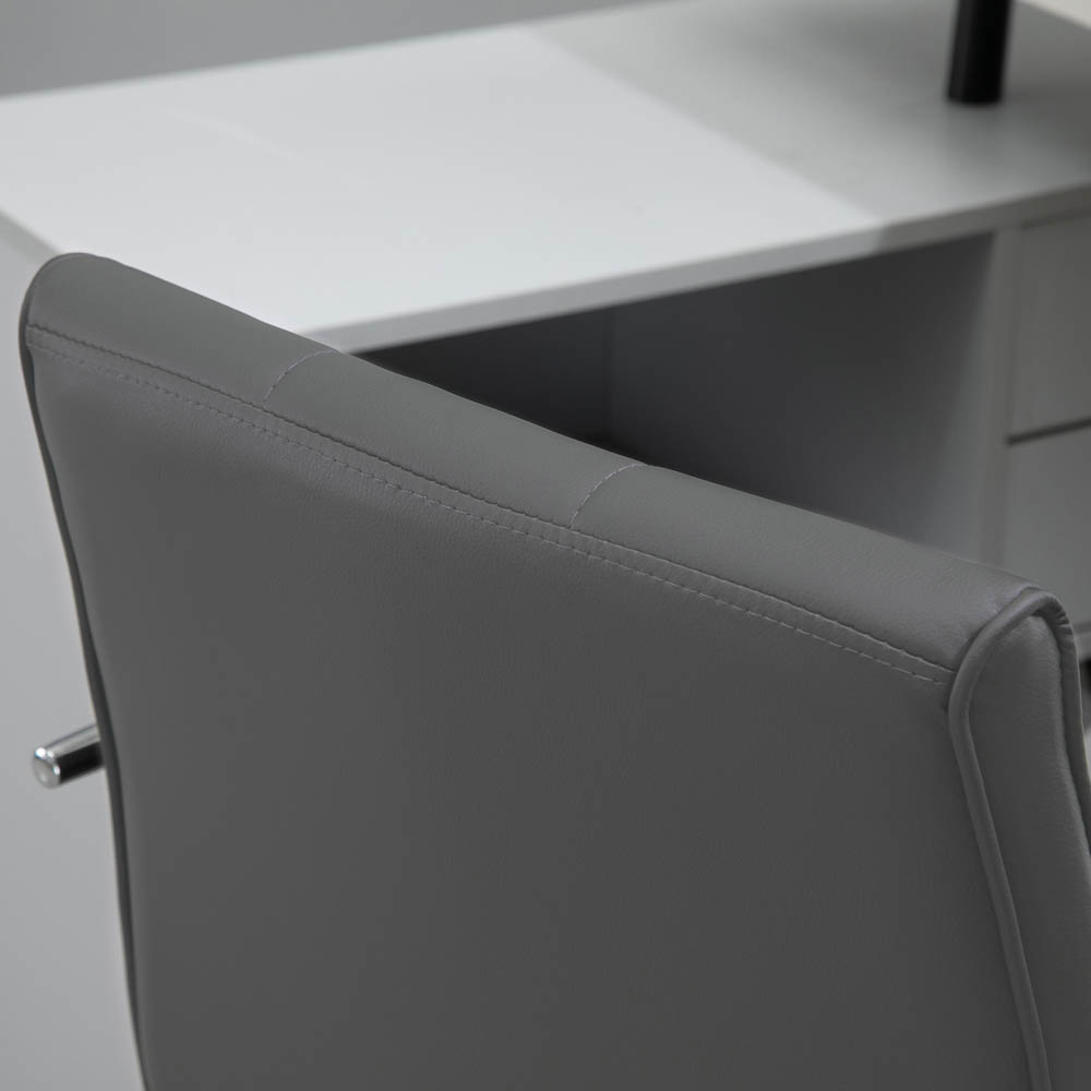 Portland Grey PU Leather Swivel Home Office Chair Image 6