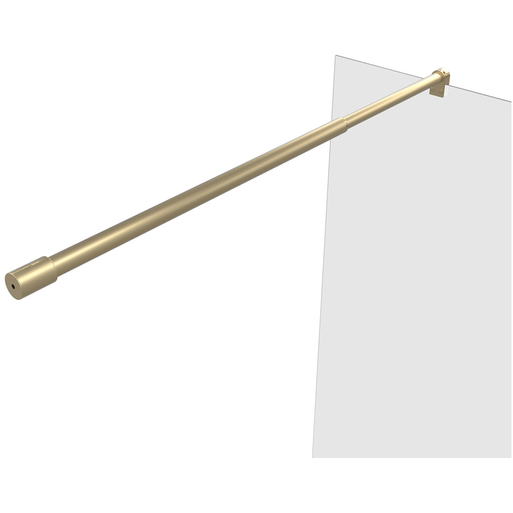 Bathstore Nero Glass Wetroom Shower Panel with Brushed Brass Profile and Front Bar 1200mm Image 5