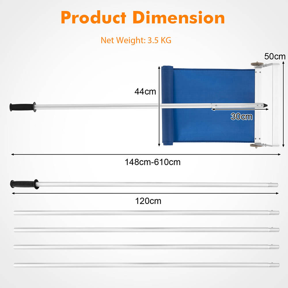 Costway Snow Roof Rake with 5 Section Pole Image 9