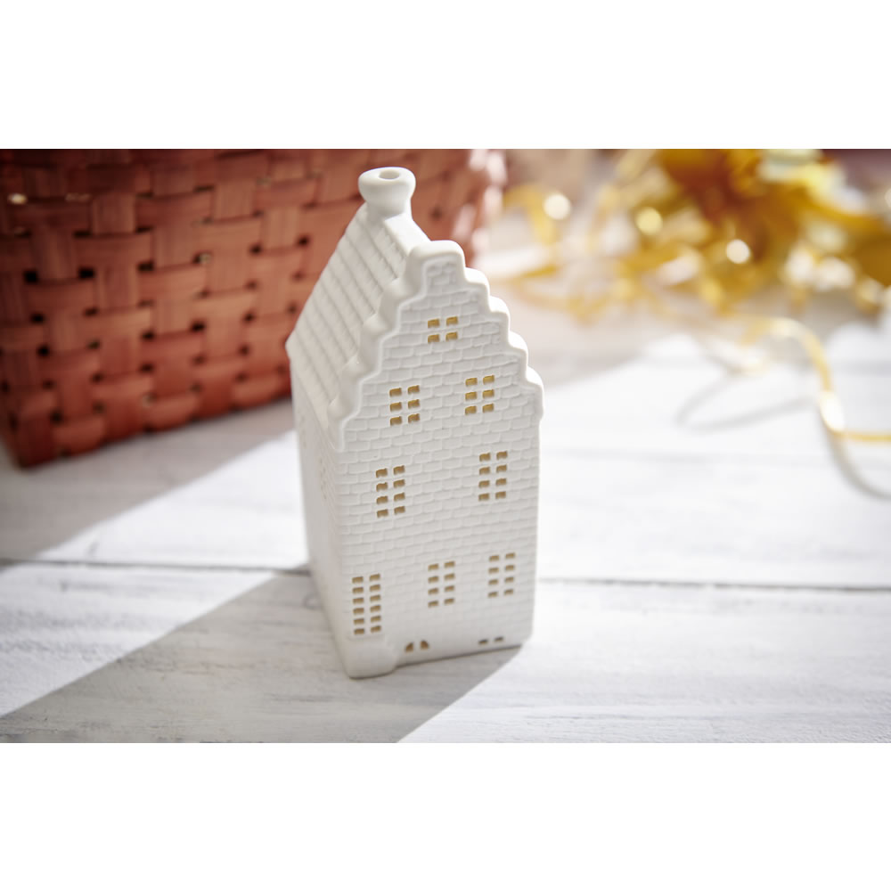 Wilko Winter Wonder Ceramic Tea Light Holder House Wilko