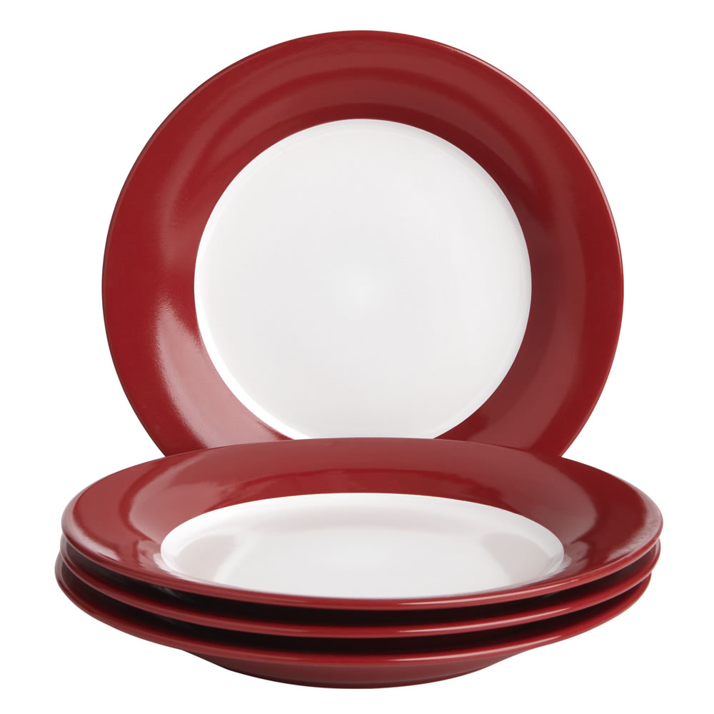 Wilko Colour Play 12 piece Red Dinner Set Image 2
