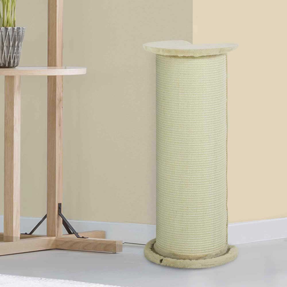 PawHut 85cm Tall Cat Scratching Post for Indoor Corner Use - Beige Image 2