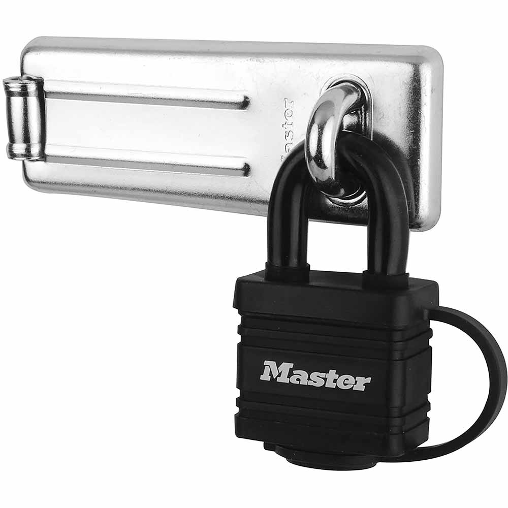 Master Lock 72mm Hasp and Weatherproof Padlock Image 1