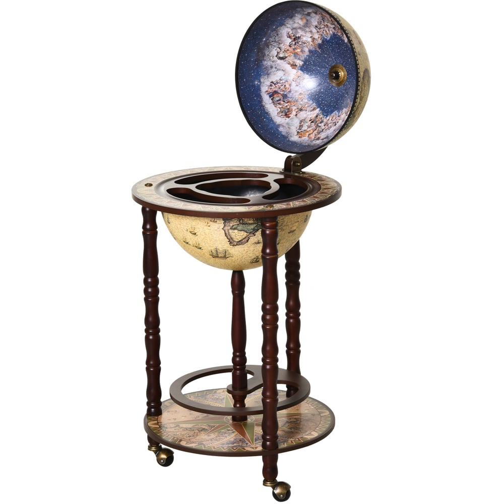 Portland Globe Brown Cream Drinks Cabinet Image 1