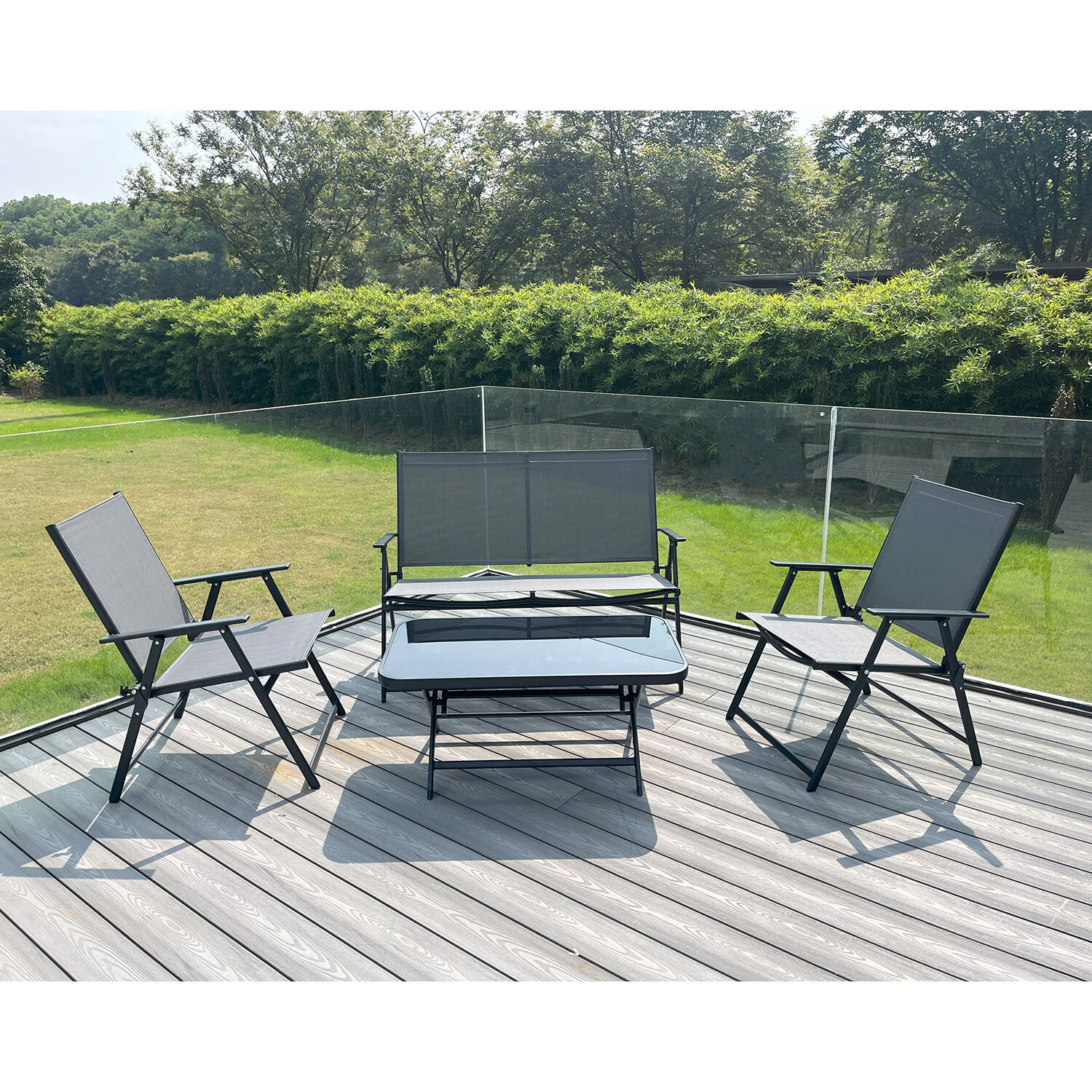 Atlanta Folding Sofa Set - Black Image 4