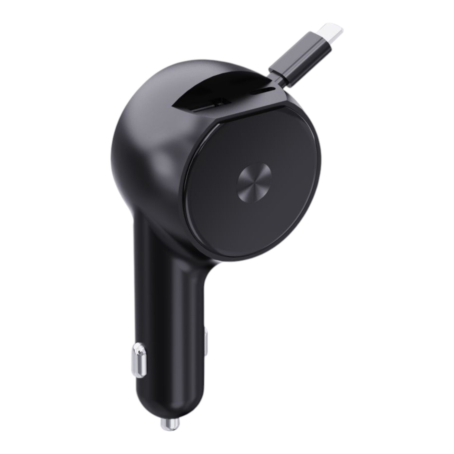 Retractable Car Charger for Mobile Phone Black Image 4