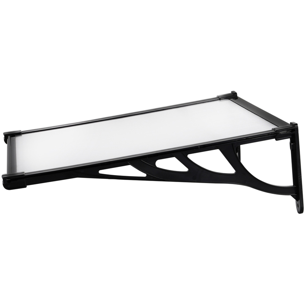 Living and Home Black Window and Door Awning Canopy with Brackets 90 x 120cm Image 4