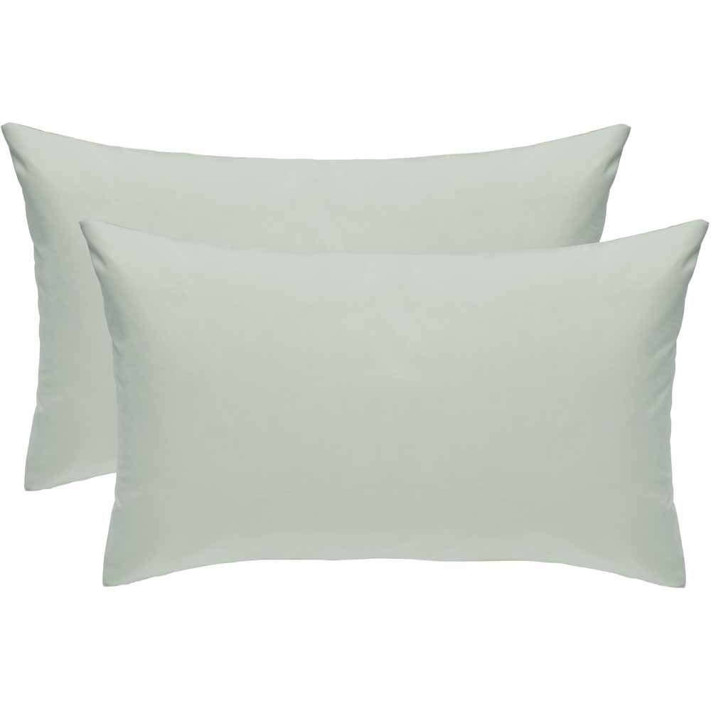 Wilko Misty Blue Housewife Pillowcases 2 Pack Image 1