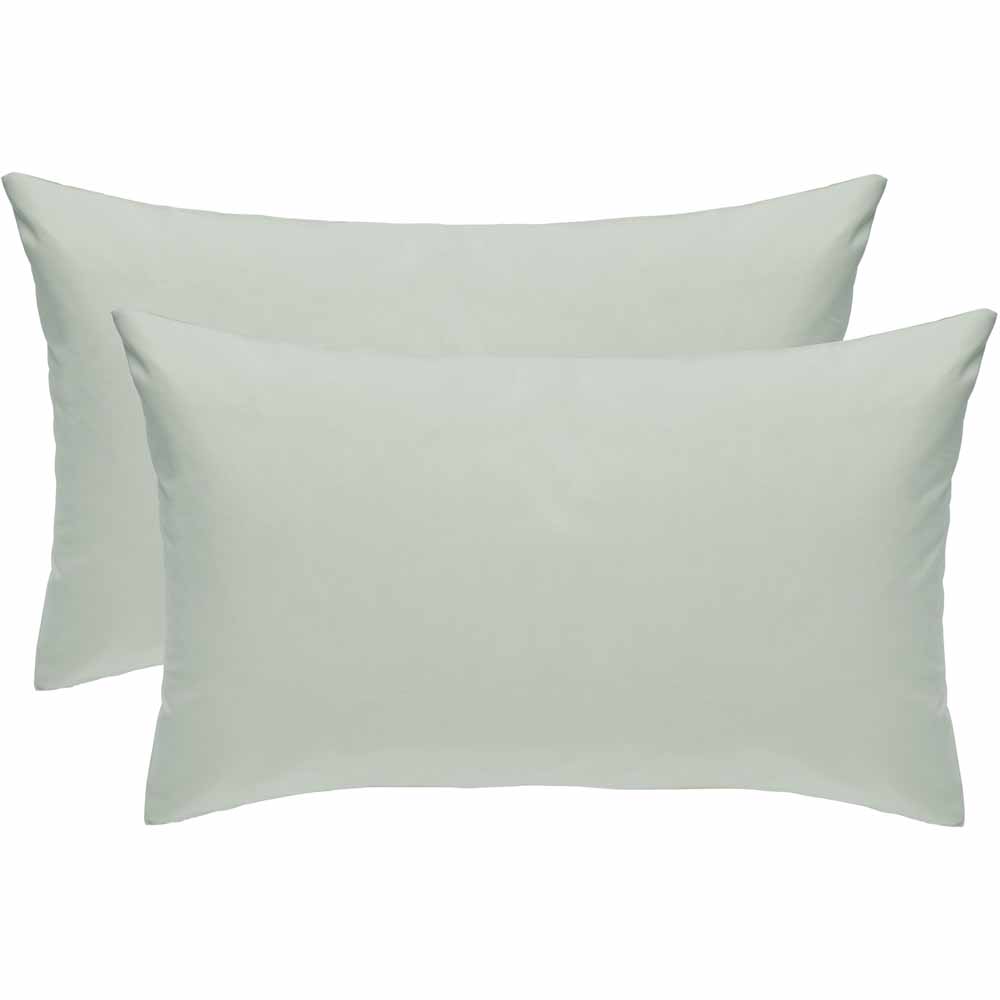Wilko Misty Blue Housewife Pillowcases 2 Pack Wilko