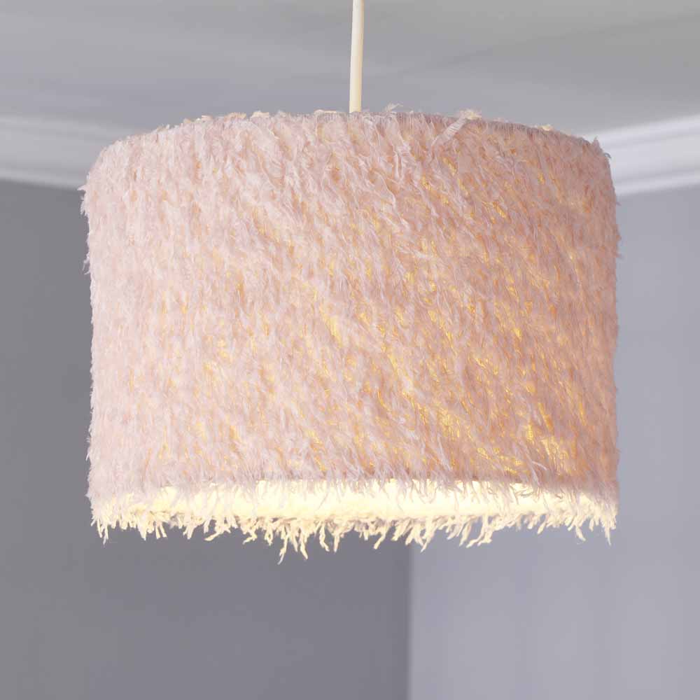 Wilko Peach Fluffy Light Shade Wilko