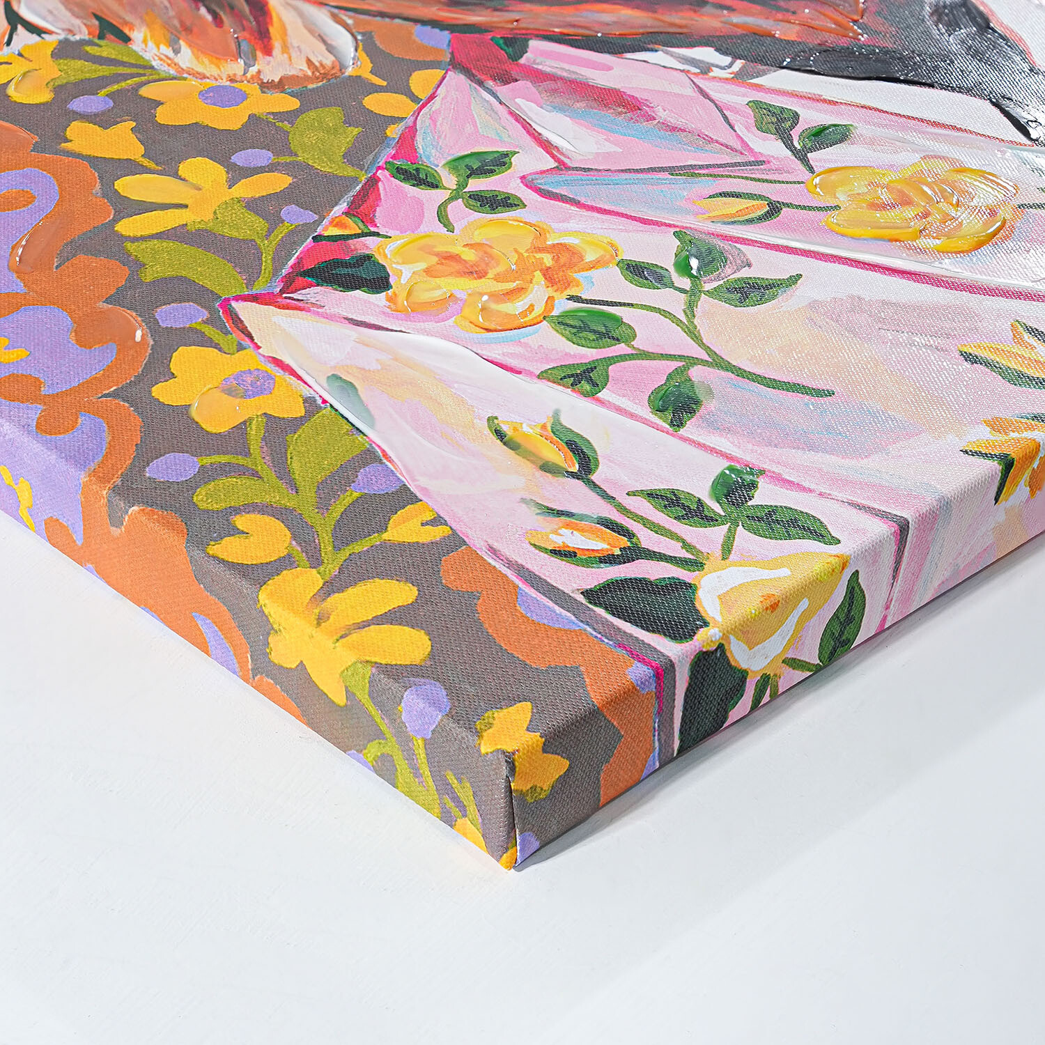 Heather Perry Stylish Floral Cow Canvas - Multicolour Image 3