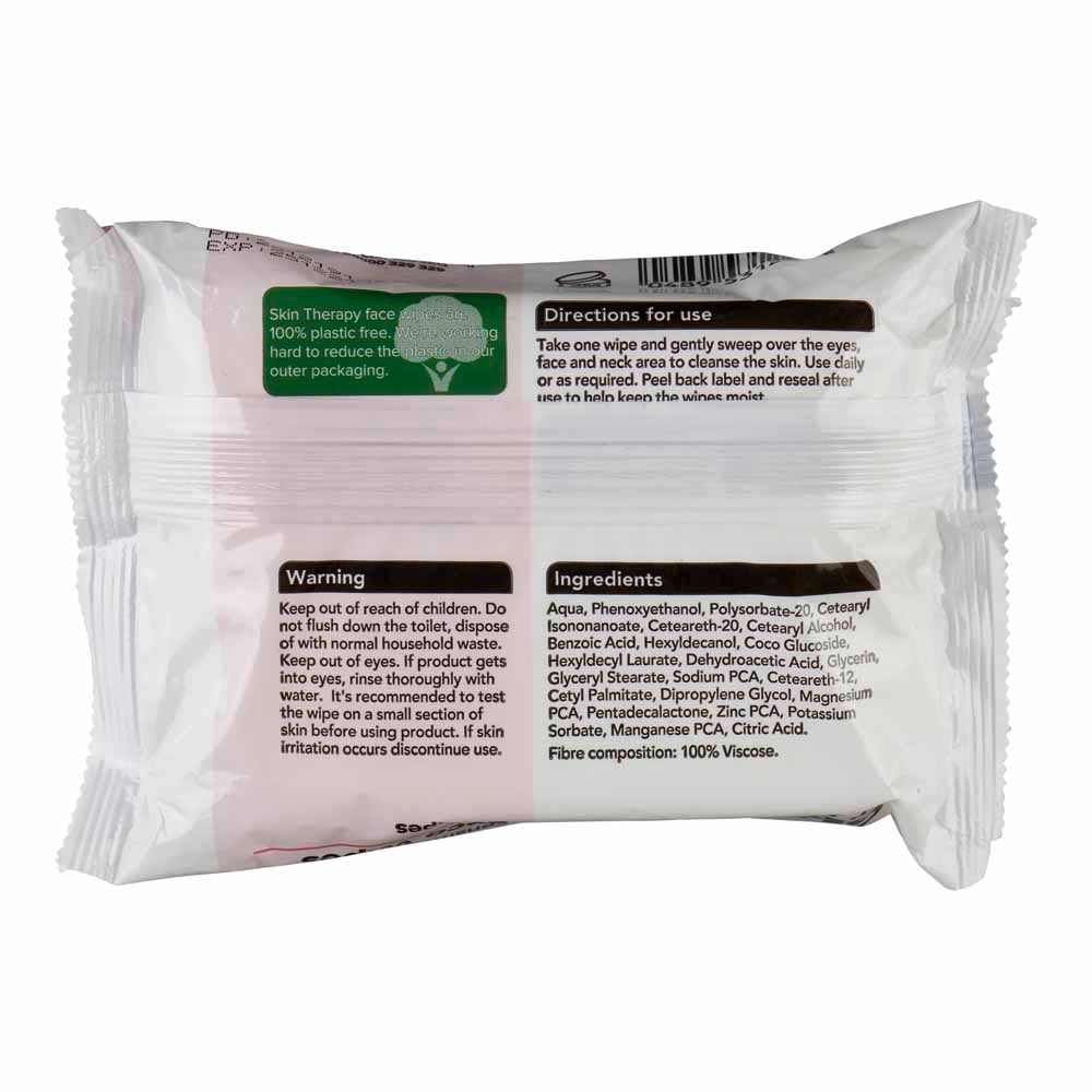 Skin Therapy Plastic Free Sensitive Skin Face Wipes 25 pack Image 2