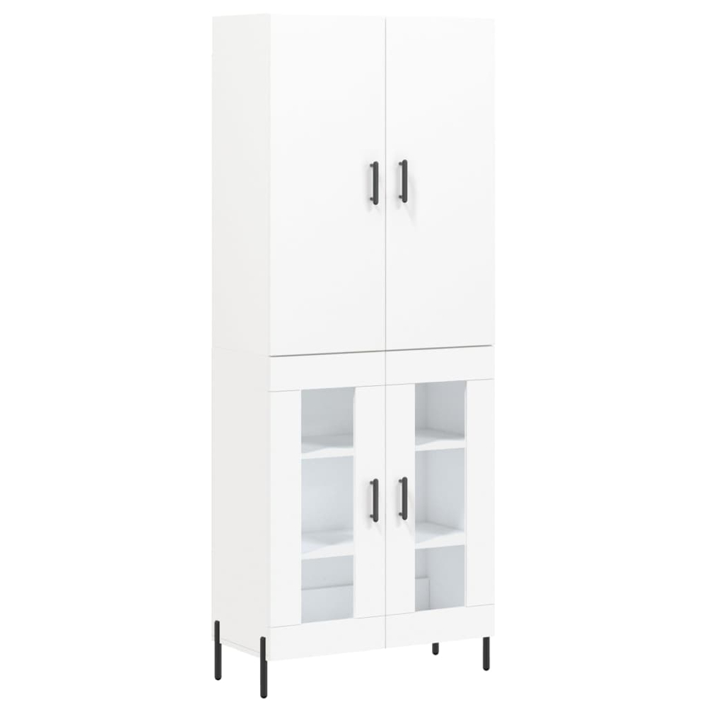 vidaXL 4 Door White Highboard Image 2
