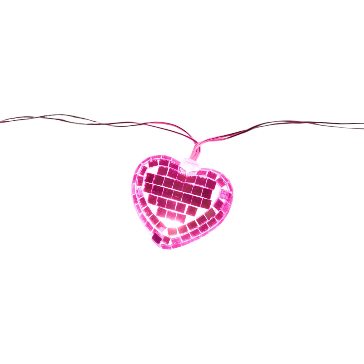 Disco Heart String Lights Pink Image 6