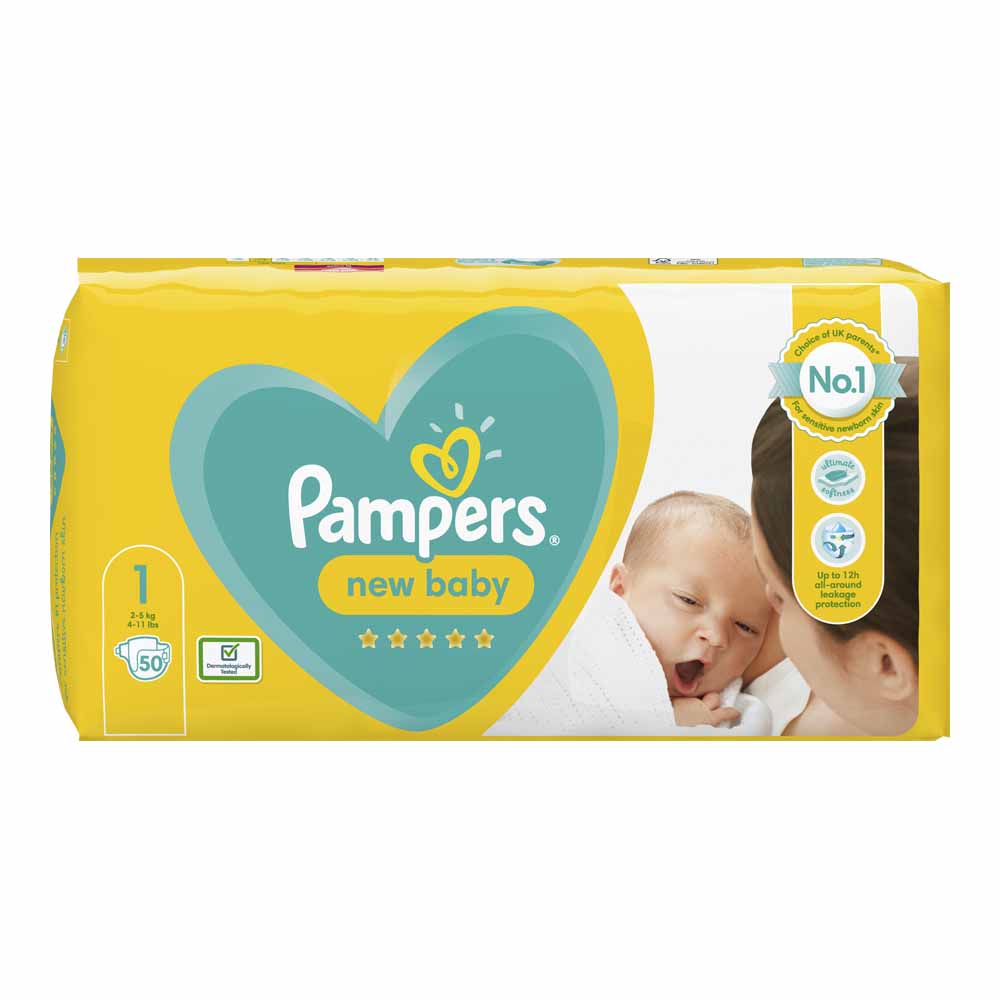 Pampers New Baby Nappies Size 1 50pk Image 2