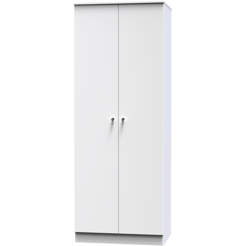 Crowndale Yarmouth 2 Door White Tall Wardrobe Ready Assembled Image 4