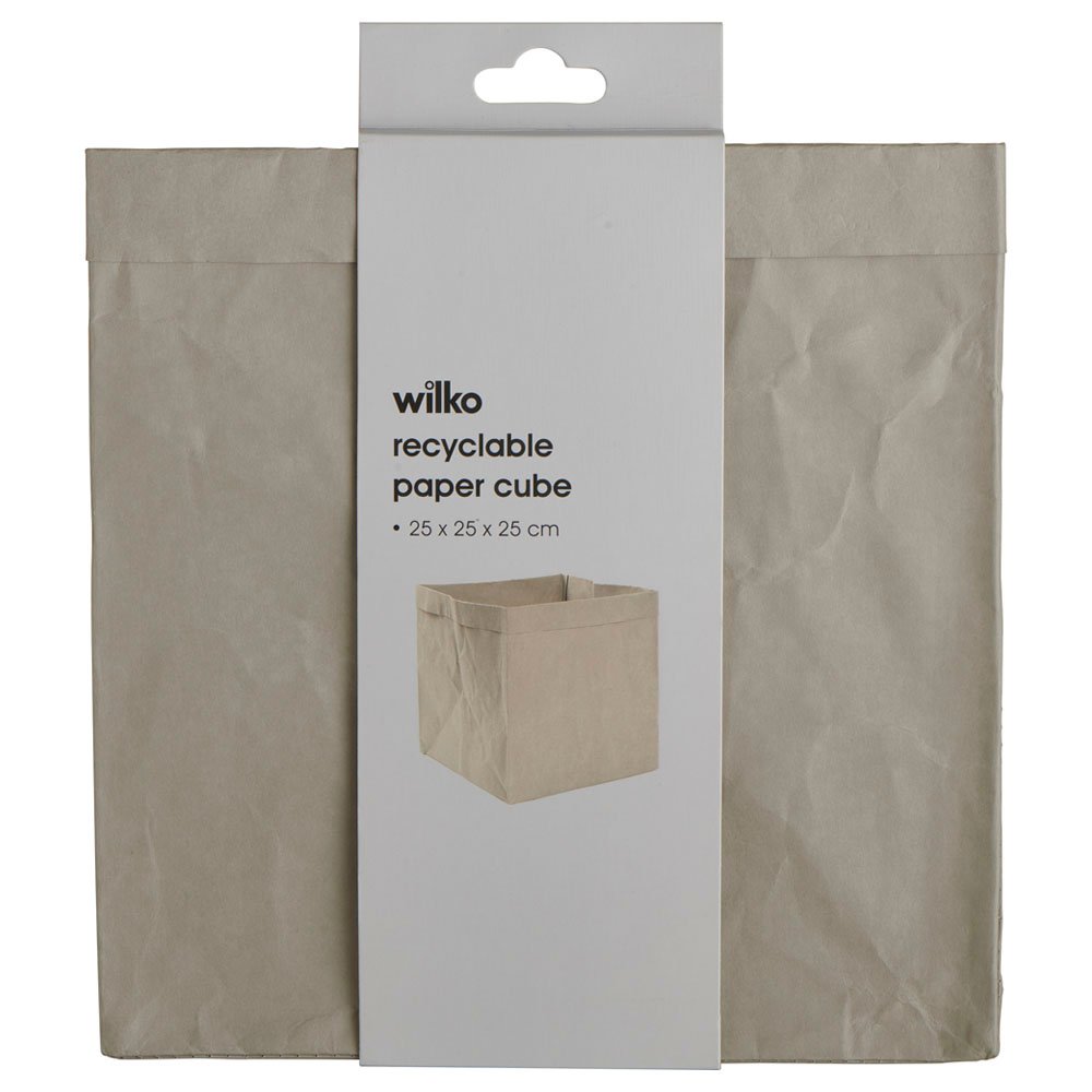 Wilko Grey Recycled Paper Cube Image 2