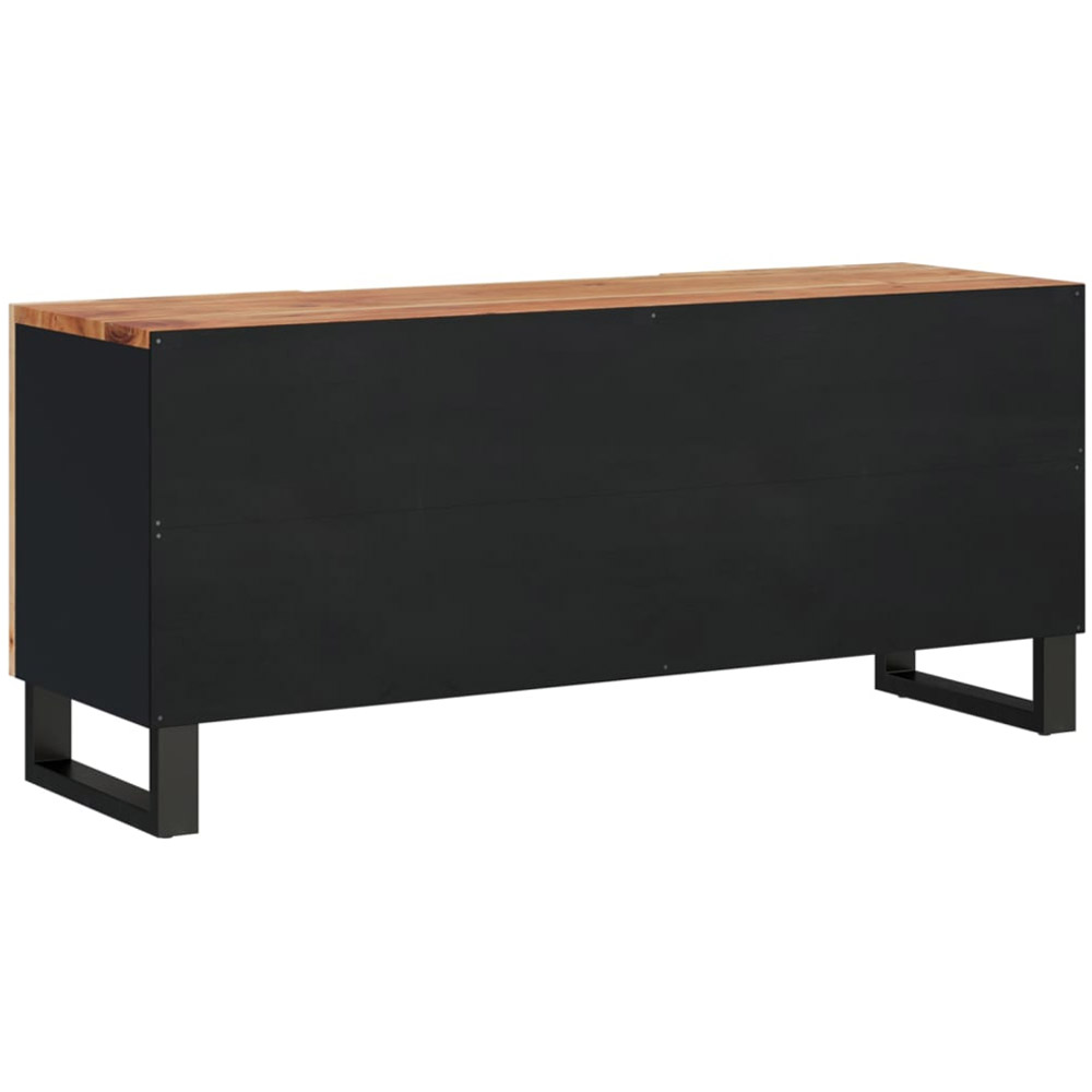 vidaXL 2 Door Single Drawer Brown Solid Wood Acacia TV Cabinet with Metal Stand Image 5