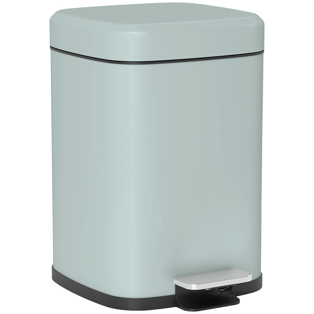 HOMCOM Light Green Pedal Kitchen Bin with Soft Close Lid 12L Image 1