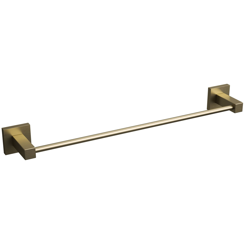 Rothley Satin Brass Square Towel Rail 450mm Image 1