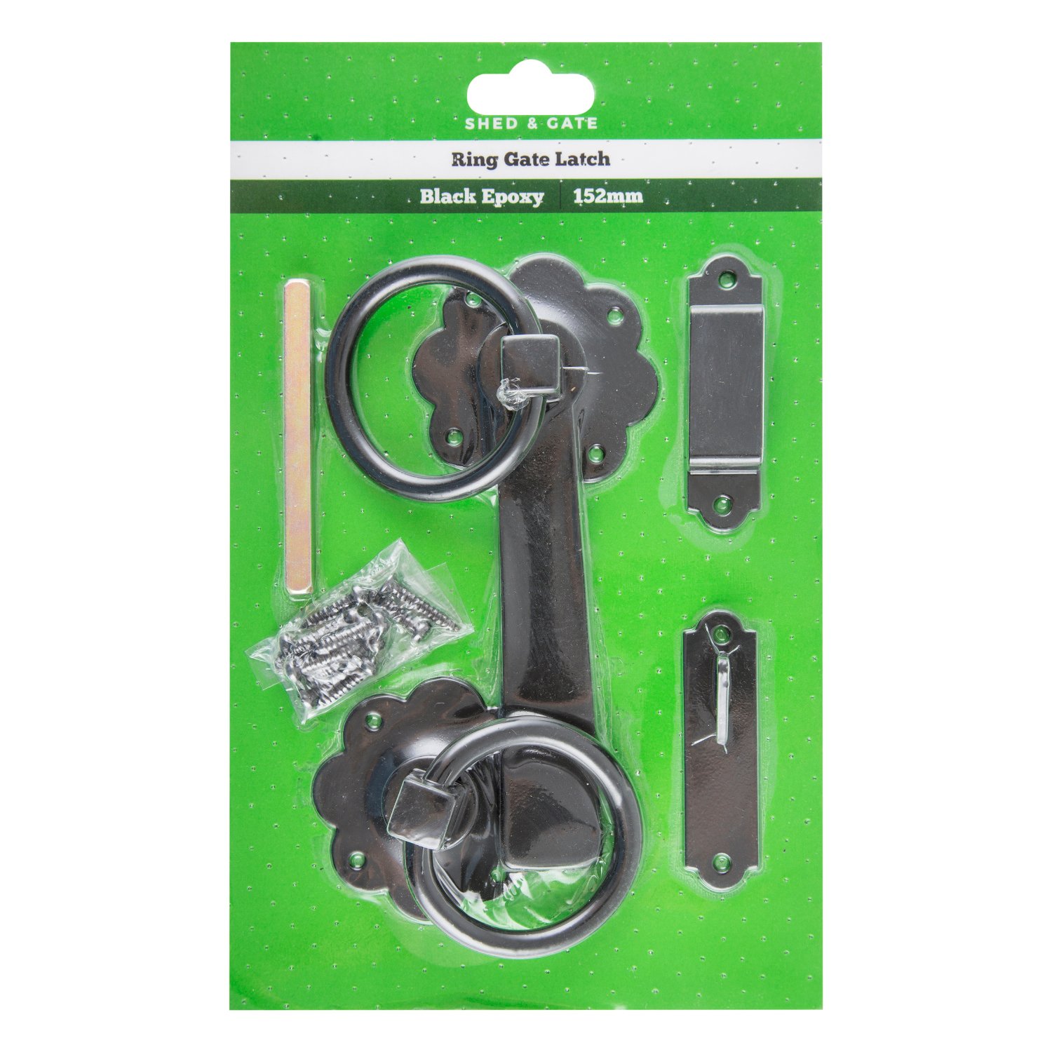 Hiatt Black Gate Plain Ring Latch Handle Image