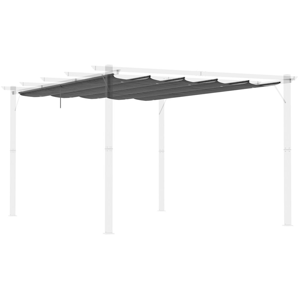 Outsunny 4 x 3m Dark Grey Retractable Pergola Replacement Canopy Image 2