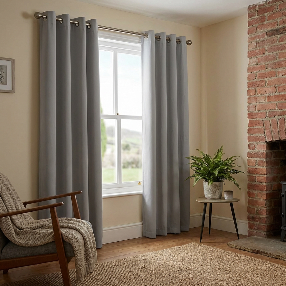 My Home Blackout Lining Eyelet Curtains 168 x 178cm Image 1