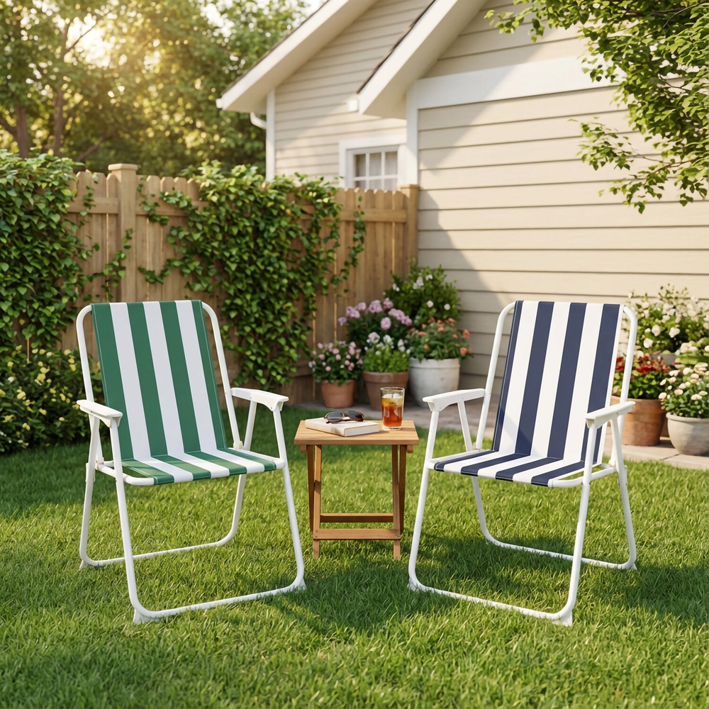 Striped Folding Chair Image 4