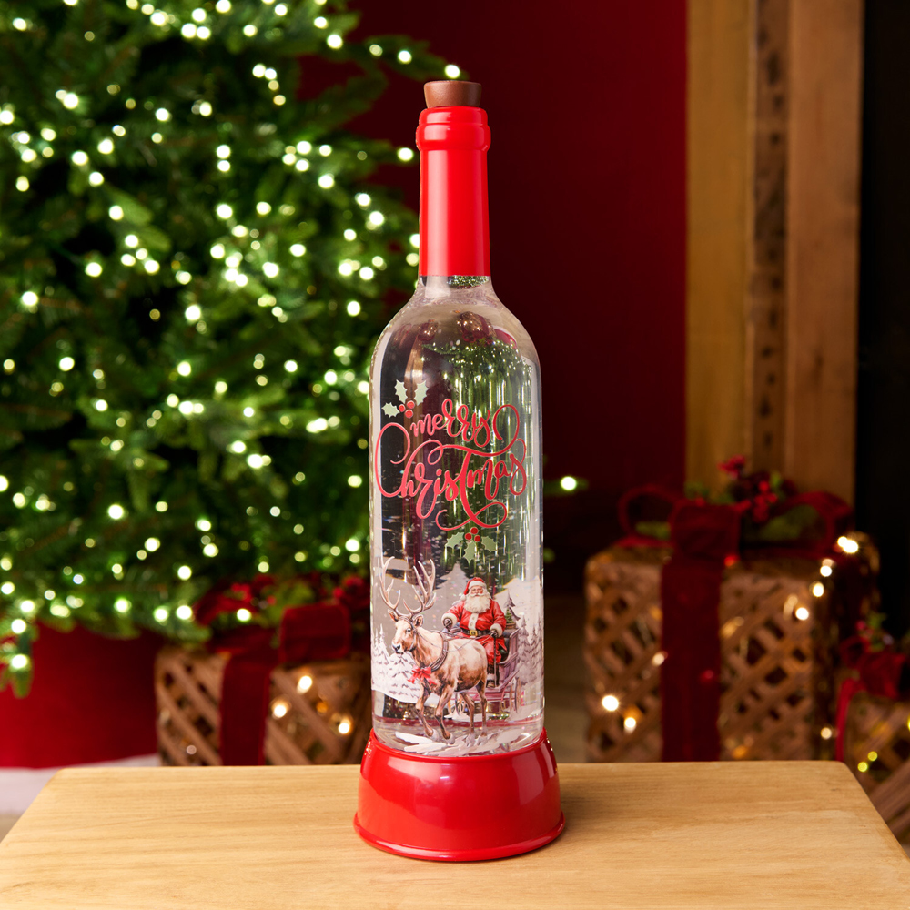 Christmas Bottle Glitter Spinner Red Image 3