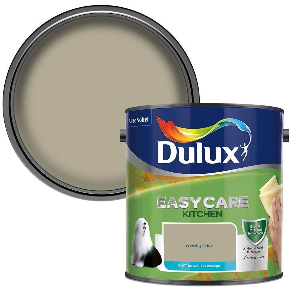 Dulux Easycare Kitchen Overtly Olive Matt Emulsion Paint 2.5L Image 1