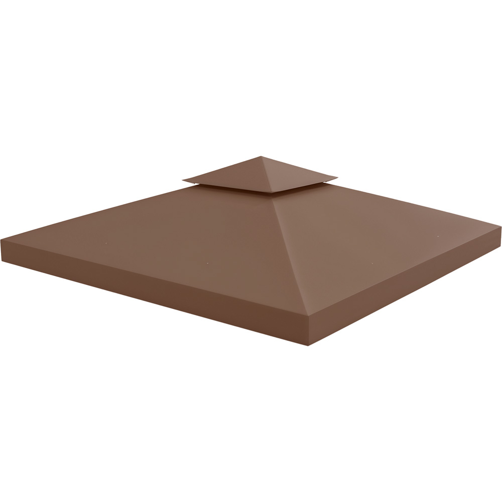 Outsunny 3 x 3m 2-Tier Coffee Gazebo Canopy Replacement Cover Image 1