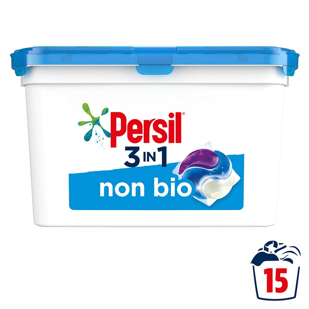 Persil Non Bio 3 in 1 Laundry Washing Capsules 15 Washes Case of 3 Image 3