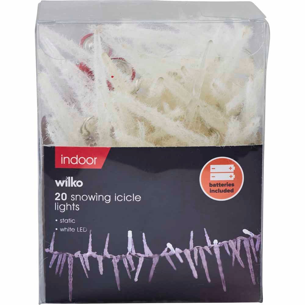 Wilko 20 Battery Operated Snowing LED Icicle Lights Image 2