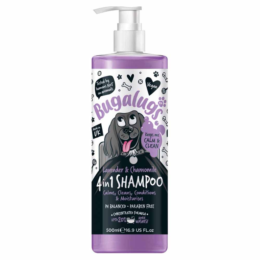 Bugalugs Lavender & Chamomile 4-in-1 Dog Shampoo 500ml Image 1
