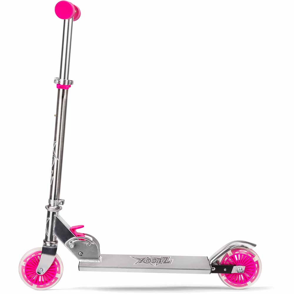 Xootz LED Wheels Foldable Scooter Pink Image 2