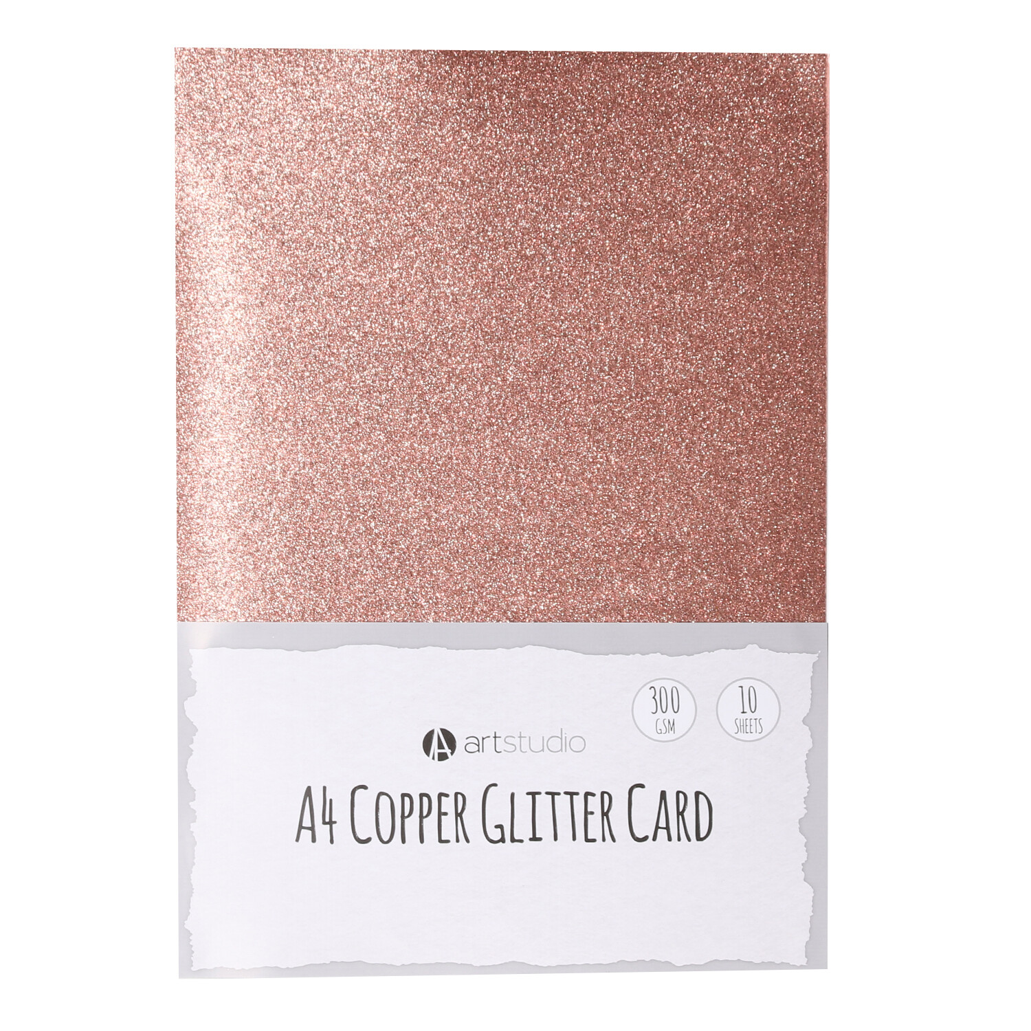 Pack of 10 Art Studio Copper Glitter Card Image