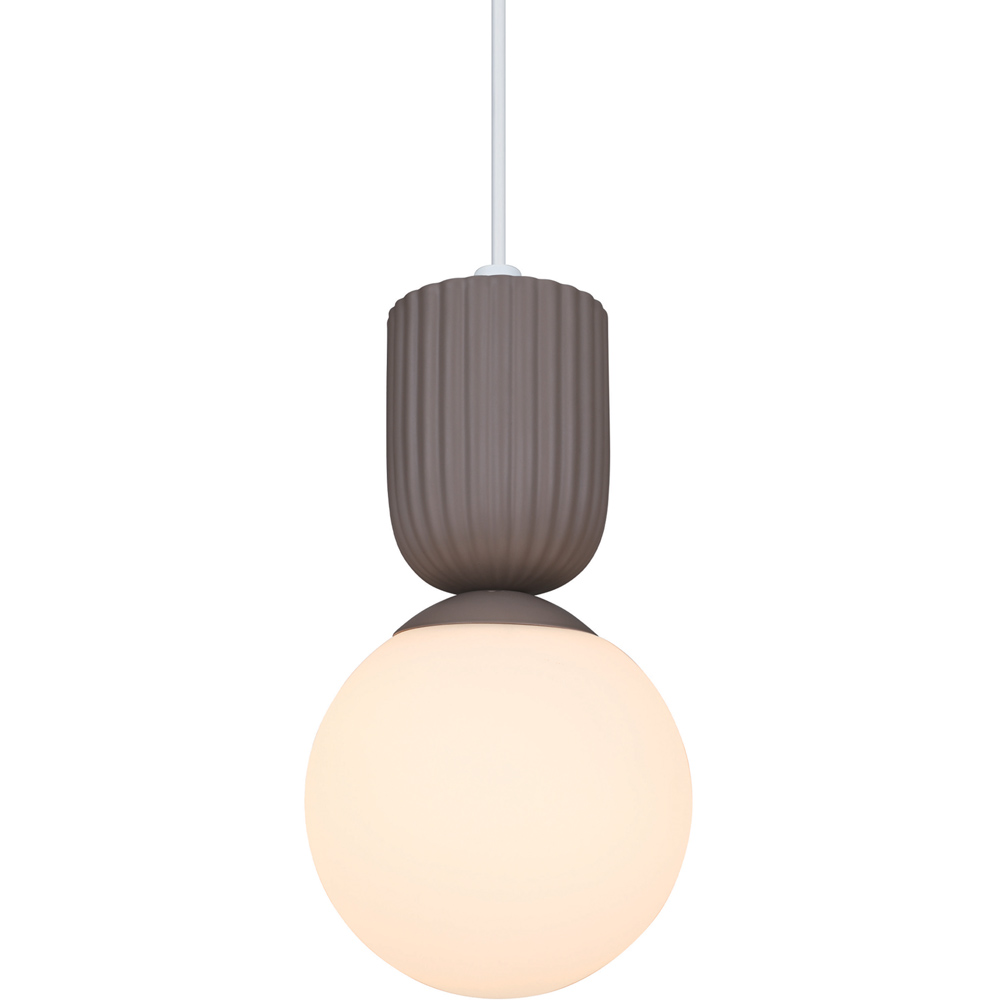 Nordlux Sadie Light Brown Opal Glass Dome Rippled Pendant Light Image 4