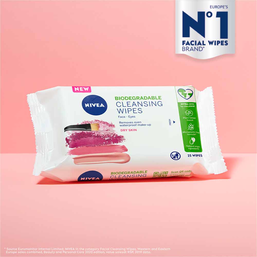 Nivea Dry Skin Cleansing Wipes 25 Pack Case of 6 Image 5