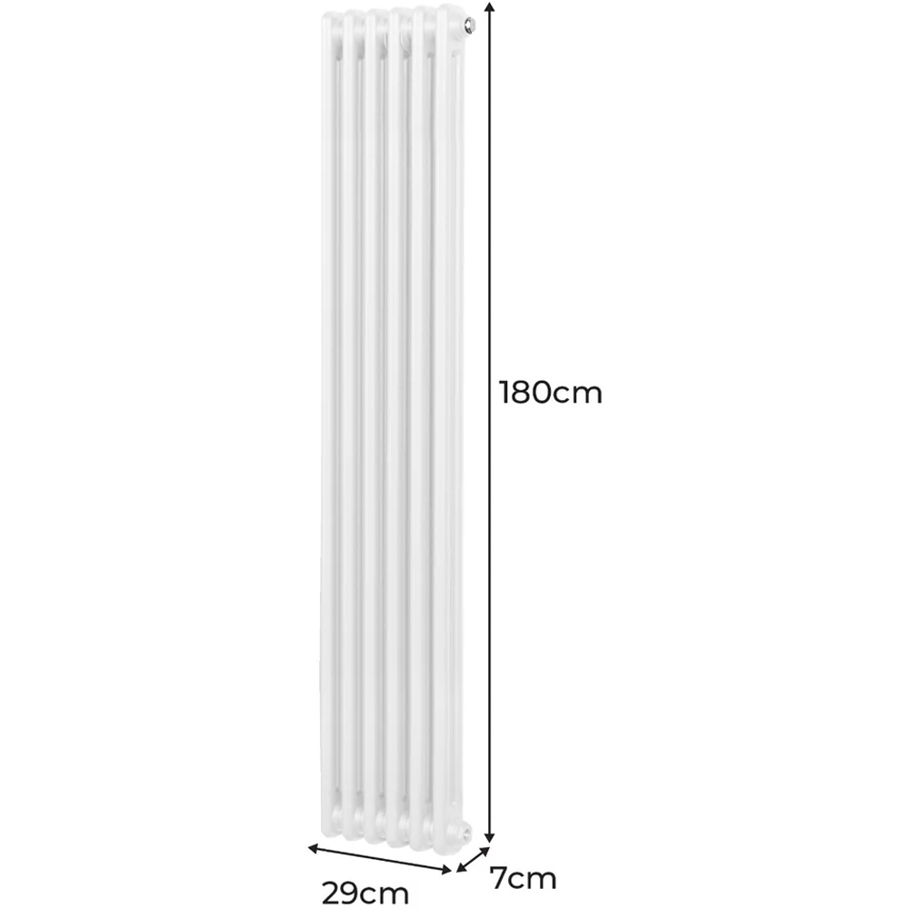 Monster Shop 3180 BTU White Traditional 2 Column Radiator 1800 x 292mm Image 6