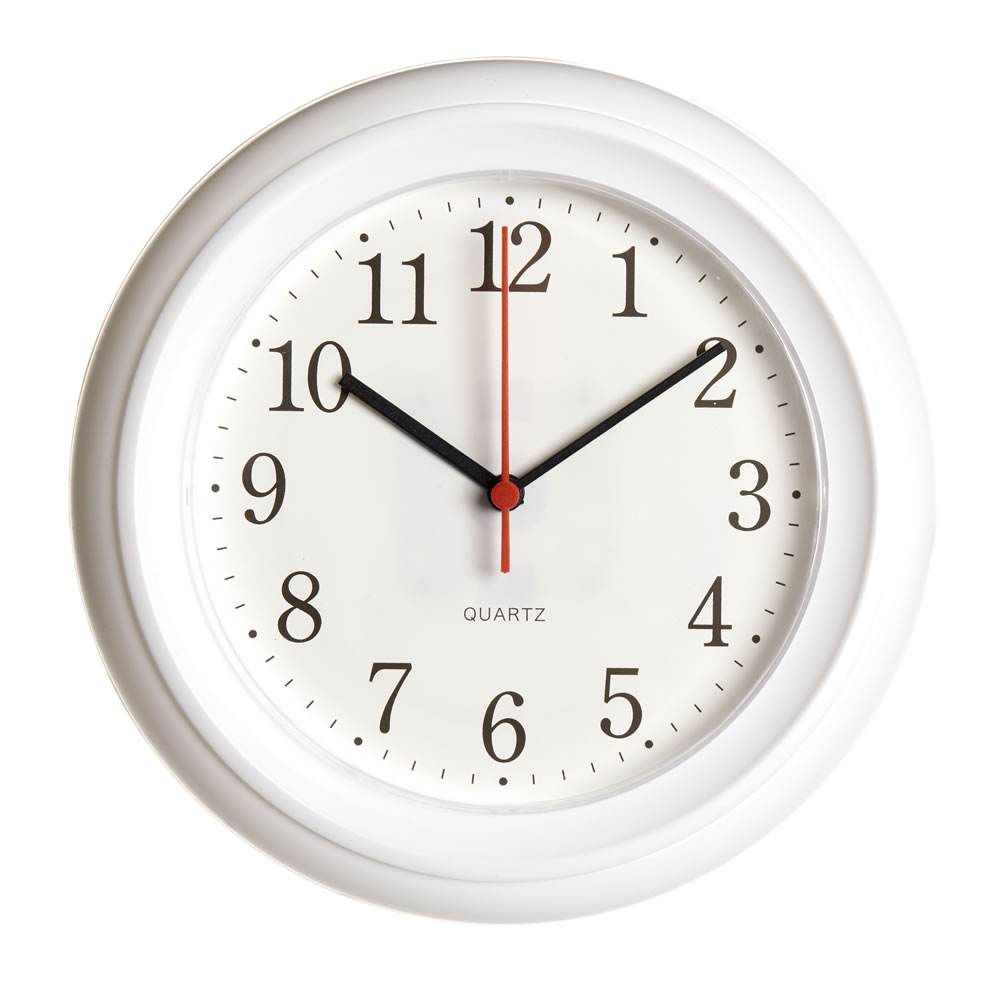 Wilko Functional White Wall Clock Image