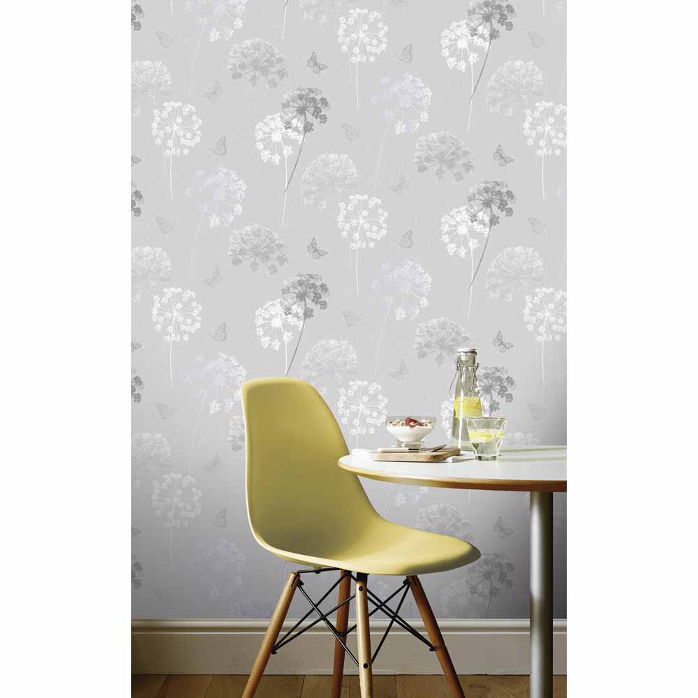Arthouse Kitty Motif Grey Wallpaper Image 3