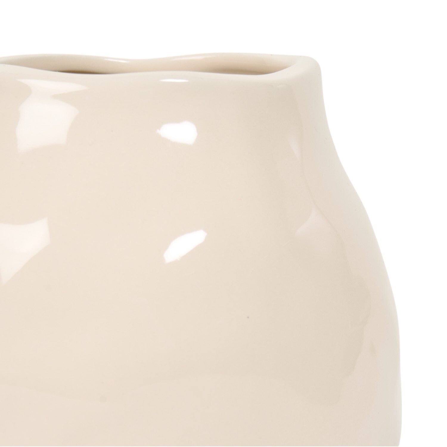 Imogen Organic Dimpled Vase - Cream Image 2